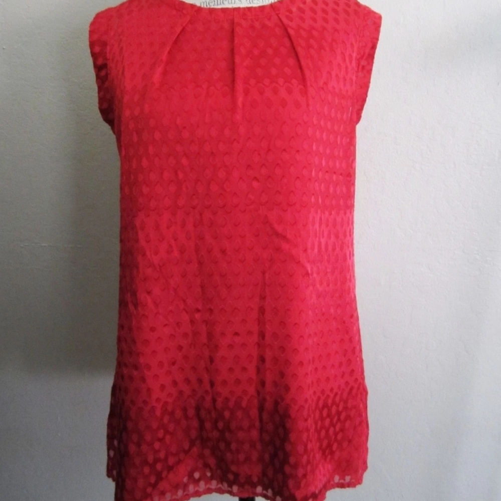 CAbi Vibrant Red Sleeveless Blouse - Picture 8 of 10
